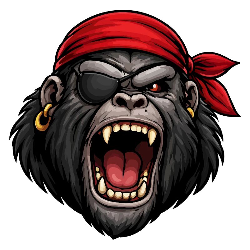 Gorille pirate avec cache-œil