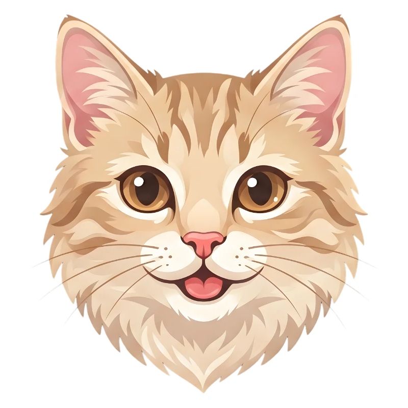 Chat roux de dessin animé mignon et joyeux
