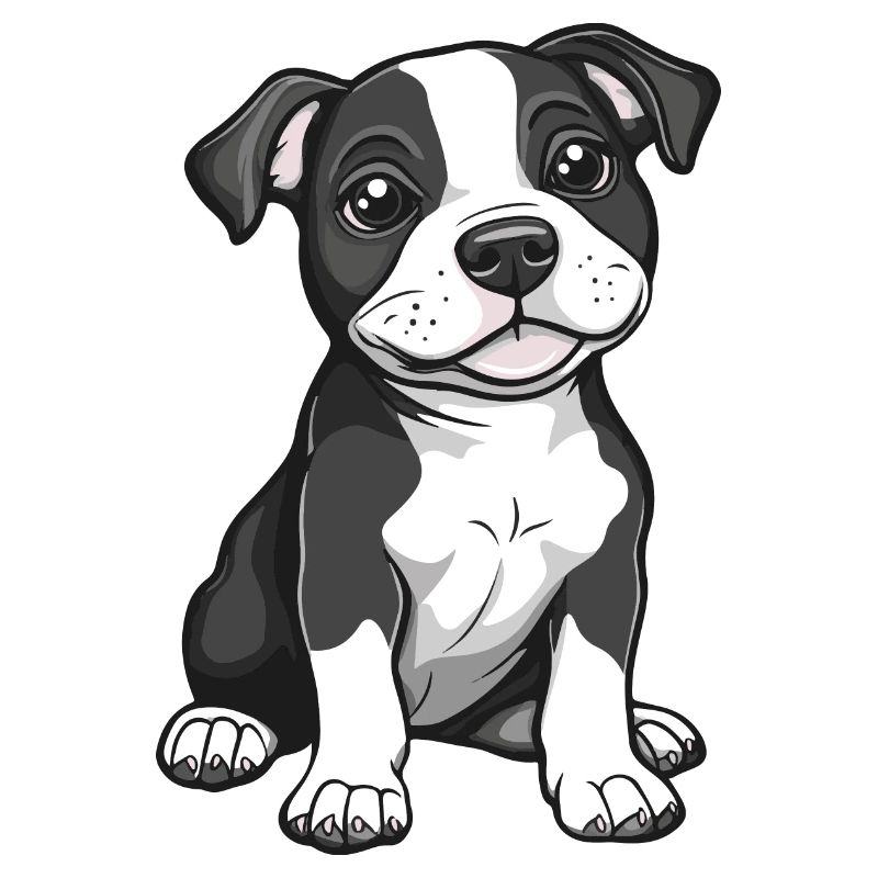 Pitbul Terrier Dog Comic Cute Pit