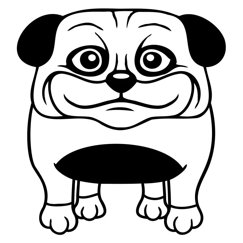 Hund Mops Klein Süß Dick Lieb Glücklich Comic Spaß