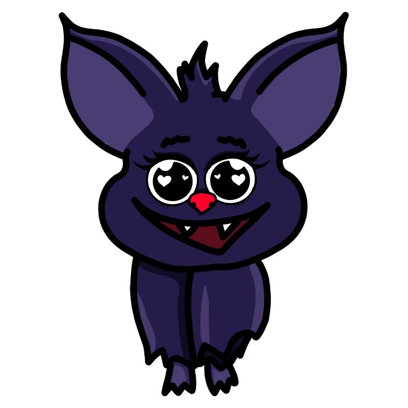 Fledermaus Halloween Kinder süß Herzchen Augen Bat