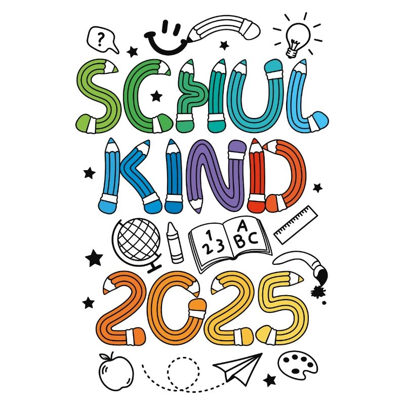 Schulkind 2025 Doodle Einschulung Schulanfang