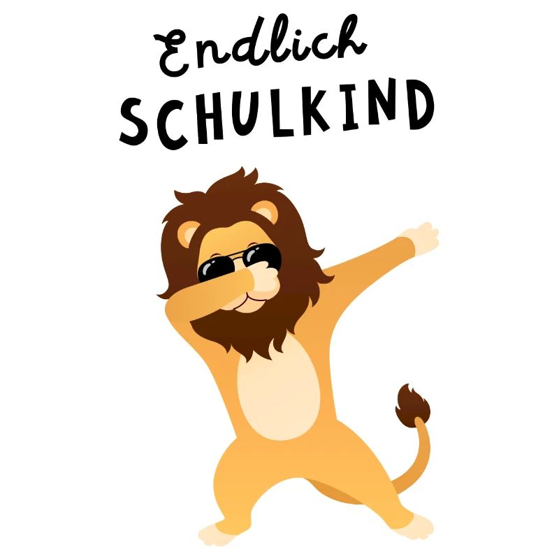 Endlich Schulkind Löwe Einschulung