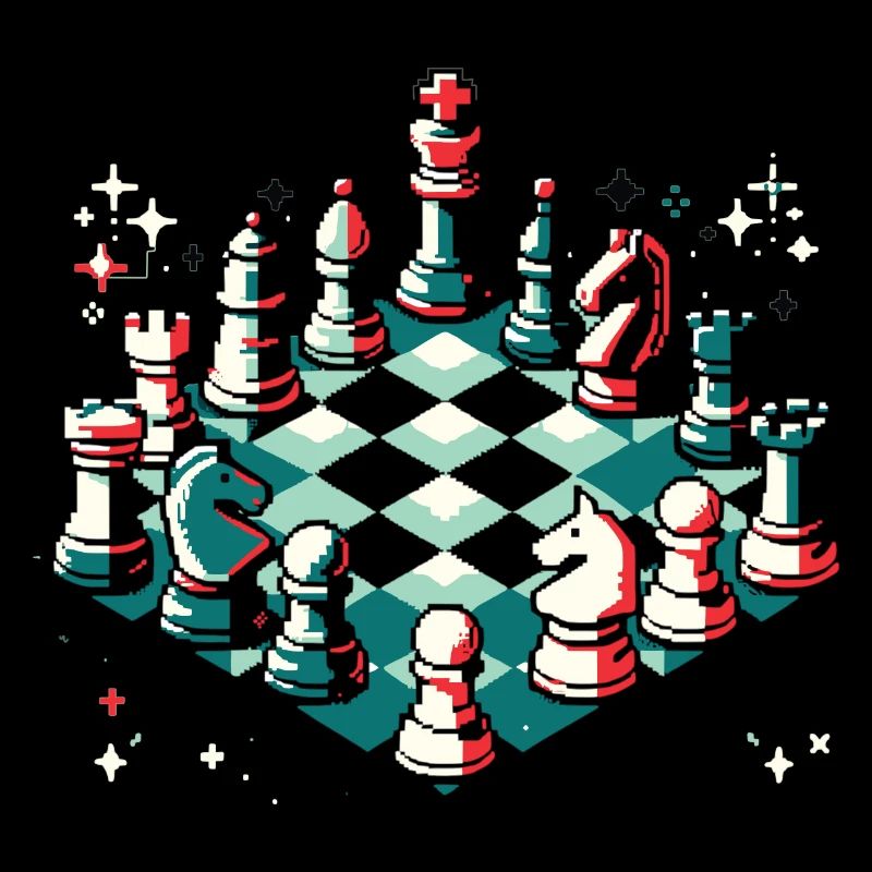 Pixel Chess Art Chess Player Gift