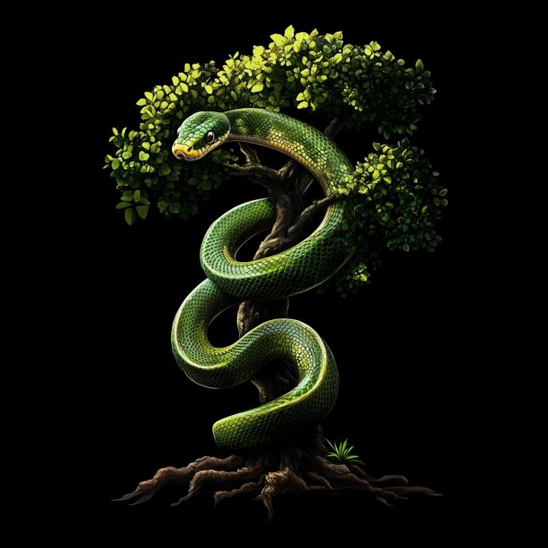 Arbre vert Python Serpents Amoureux Terrarium