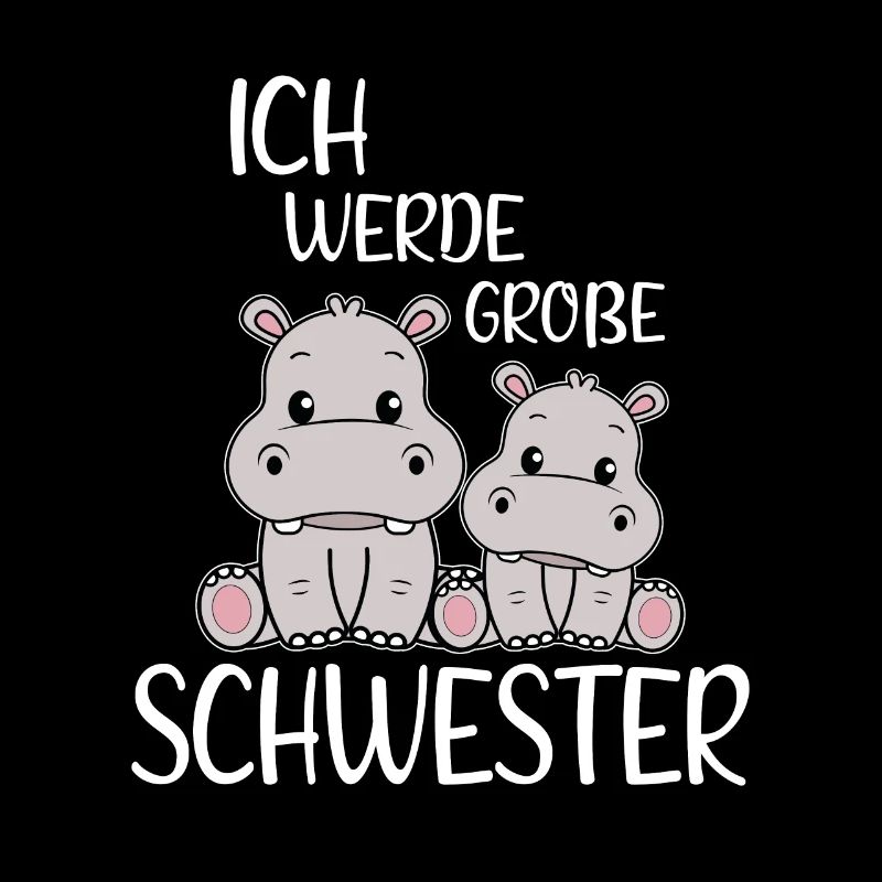 Ich werde große Schwester Süße Nilpferd Mädchen