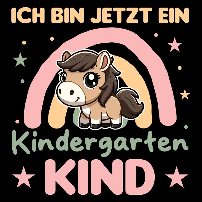ich bin ein Kindergartenkind Regenbogen Pferd