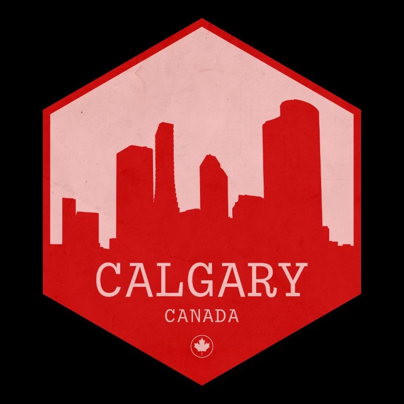 Écusson rouge Calgary Skyline