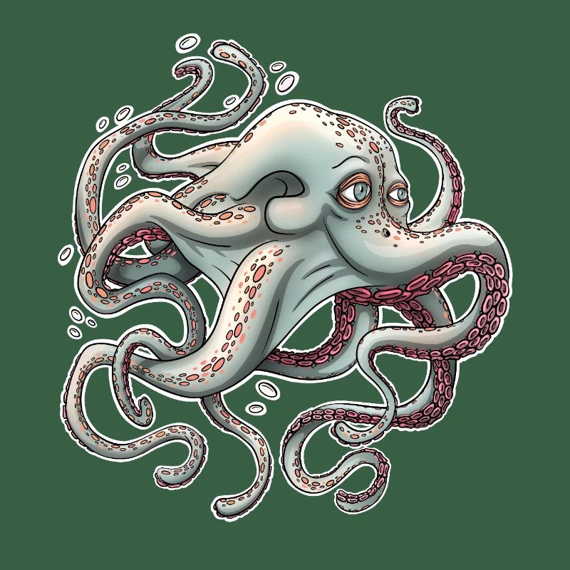 Whimsical Octopus with Dreamy Expression