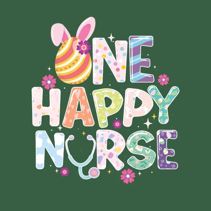 One Happy Nurse Easter RN Spring Fun Bunny