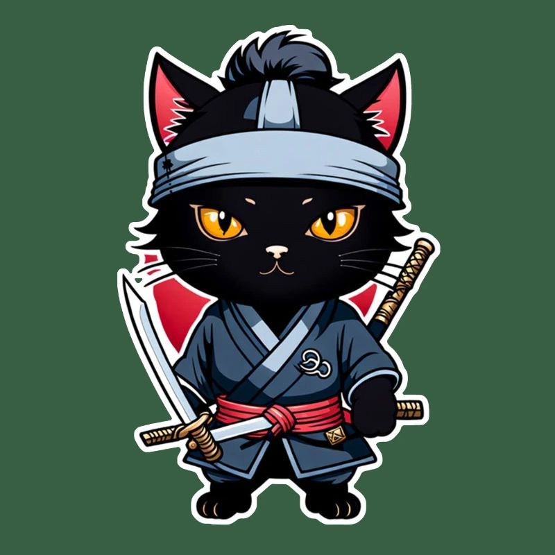 chat ninja - chaton samourai