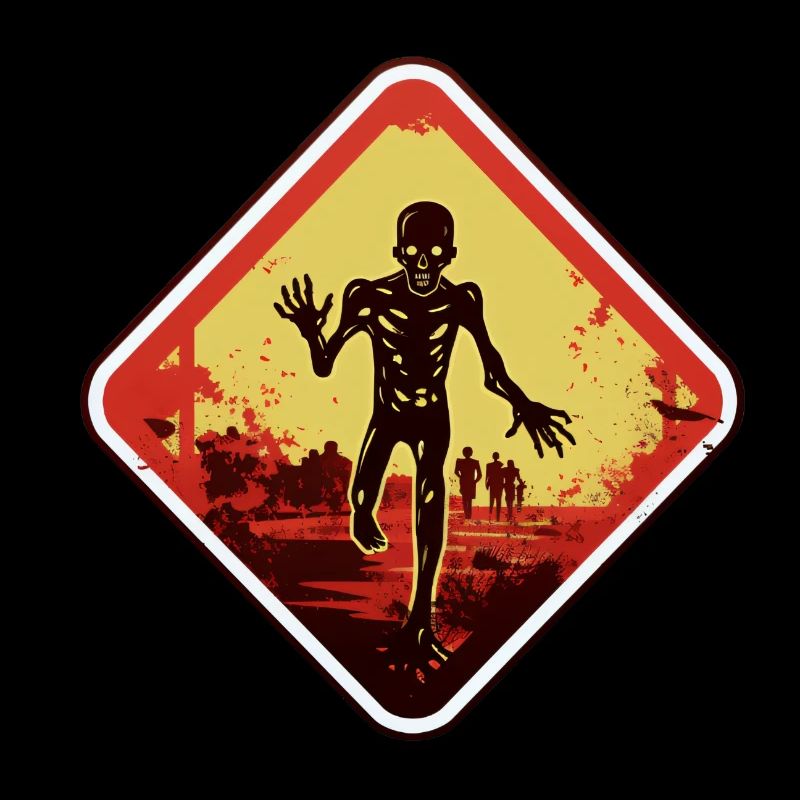 Zombie Warning Sign Halloween