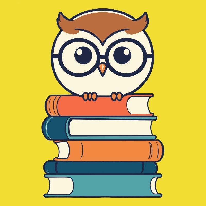 Bücher Eule Eulen Liebhaber Leseratte Illustration