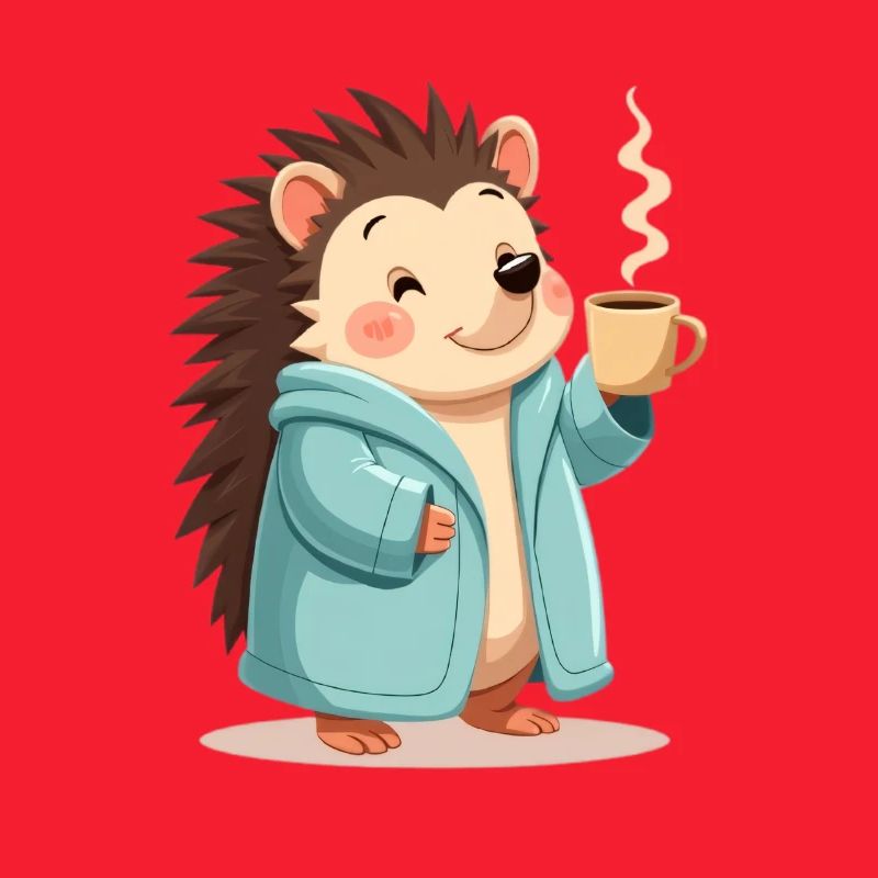 Hedgehog Mit Kaffee Pullover Design