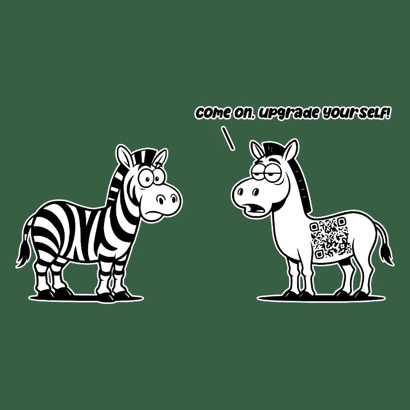 Lustiges Zebra mit QR-Code-Upgrade