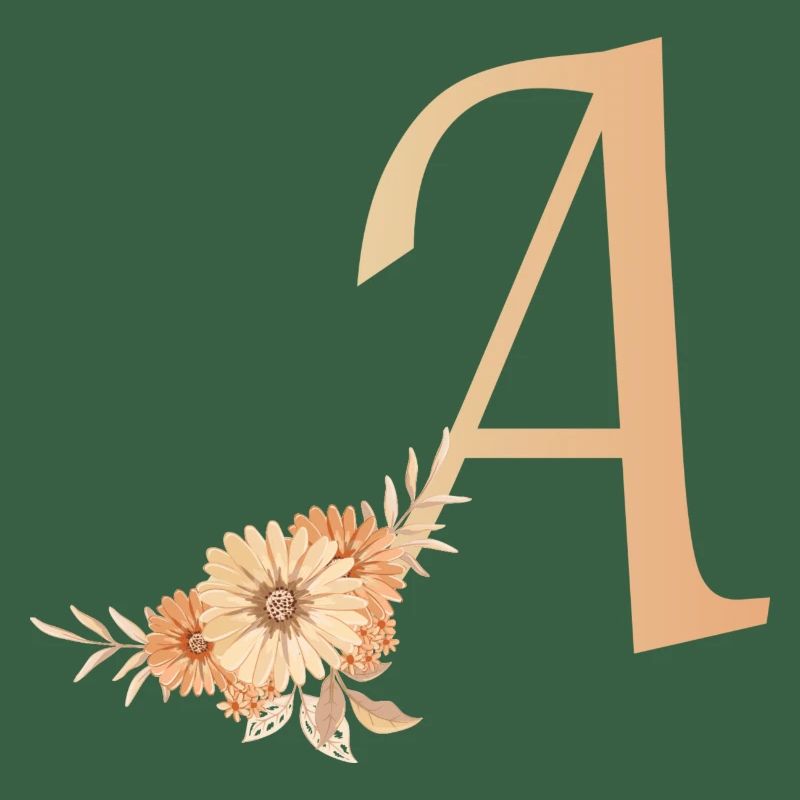 Buchstabe A mit Blumen