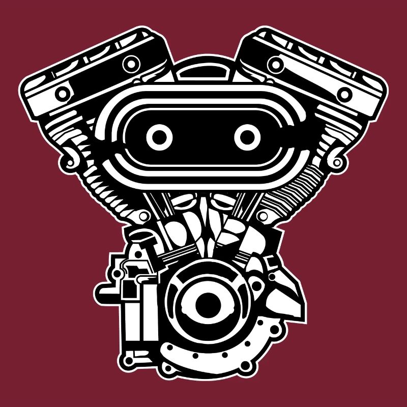 Motorrad Motor / Engine 02_schwarz
