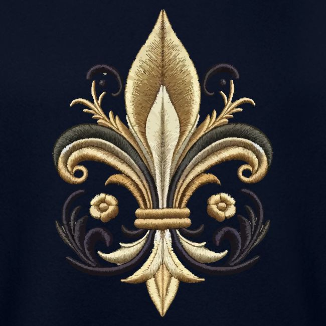 Elegant Fleur-de-Lis Embroidery-Inspired Design