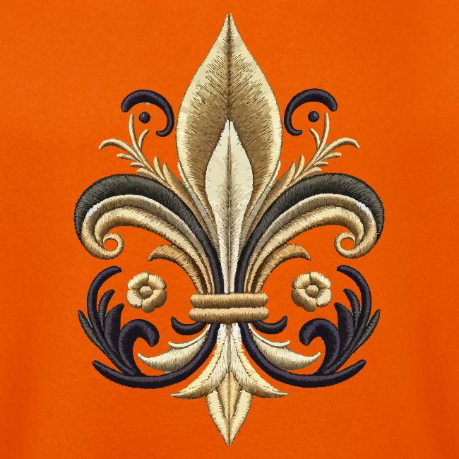 Elegant Fleur-de-Lis Embroidery-Inspired Design