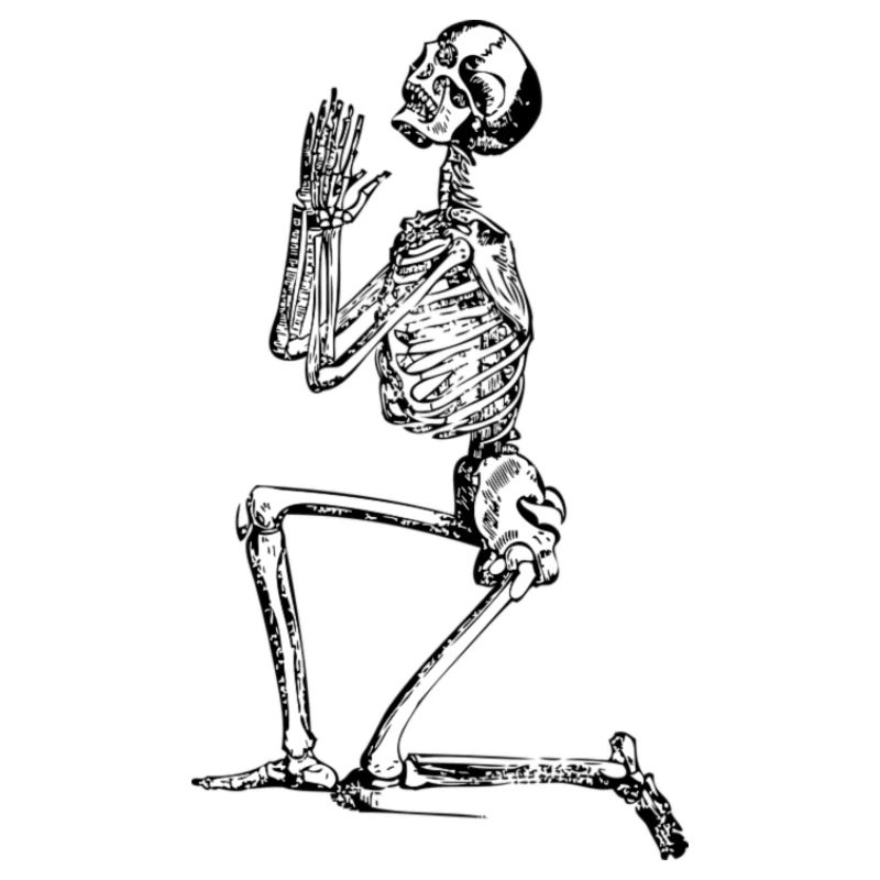 skeleton pray