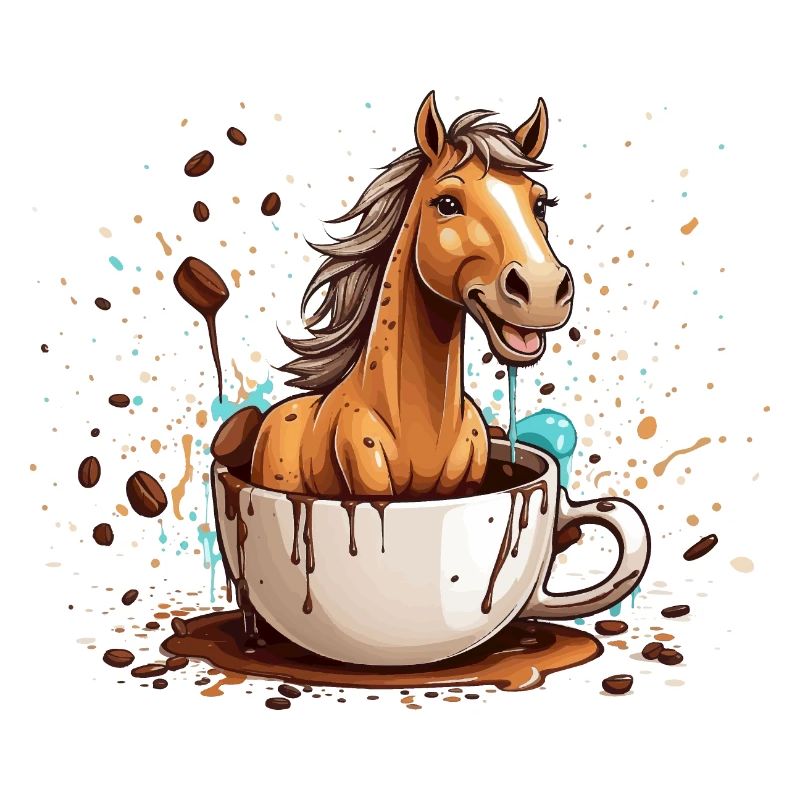 CAVALIER PONEY ÉQUITATION CAFÉ CHEVAL