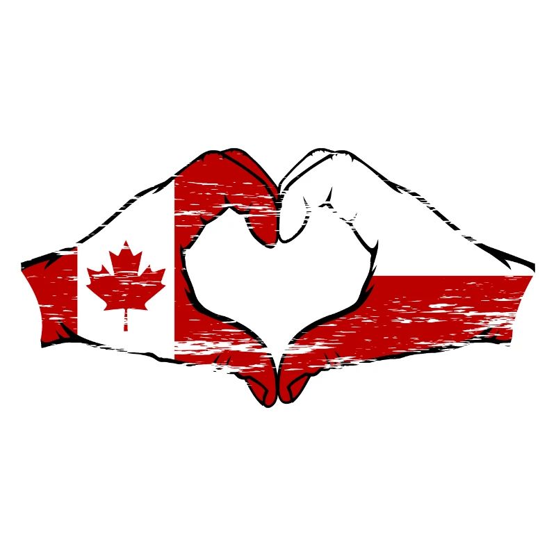Drapeau du Canada de la Pologne Forme de coeur utilisé
