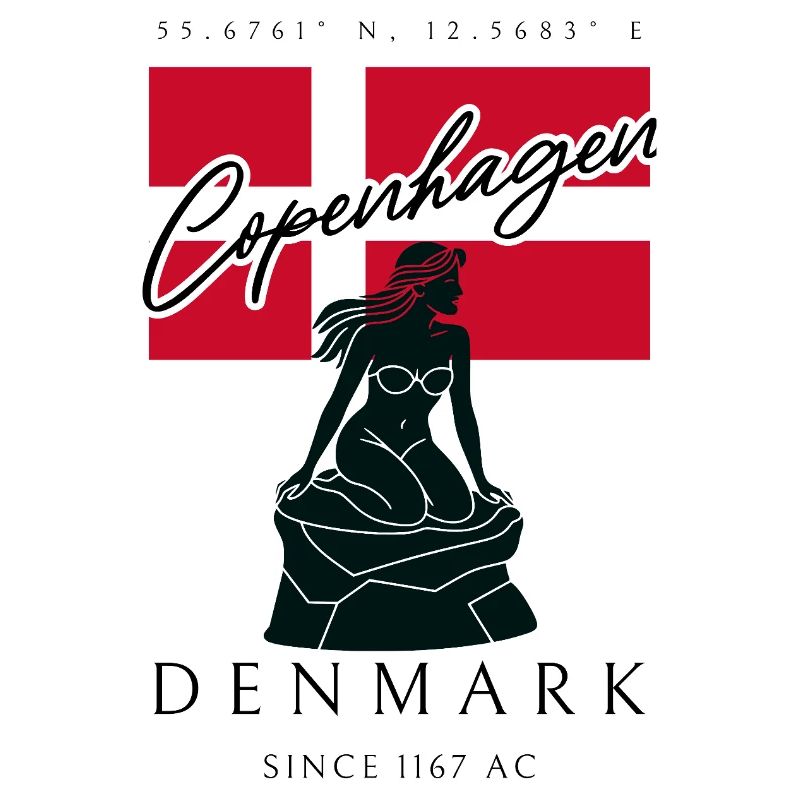 Souvenir de voyage du drapeau de la sirène de Copenhague