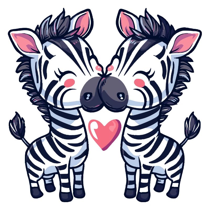 Zebra Comic Paar Liebe