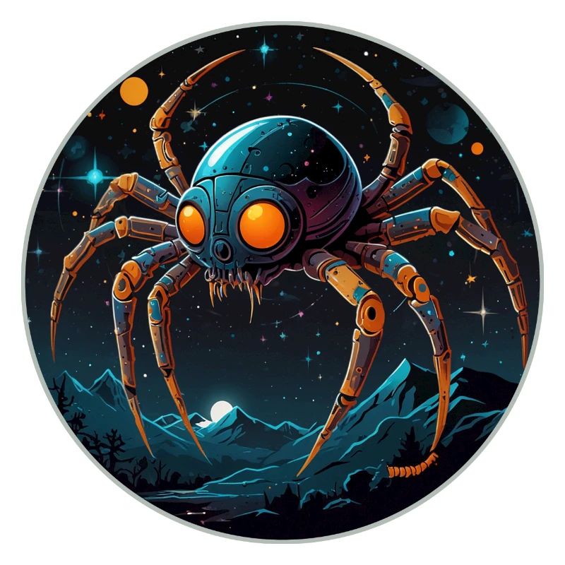 Araignée de l’espace dans l’espace en orbite