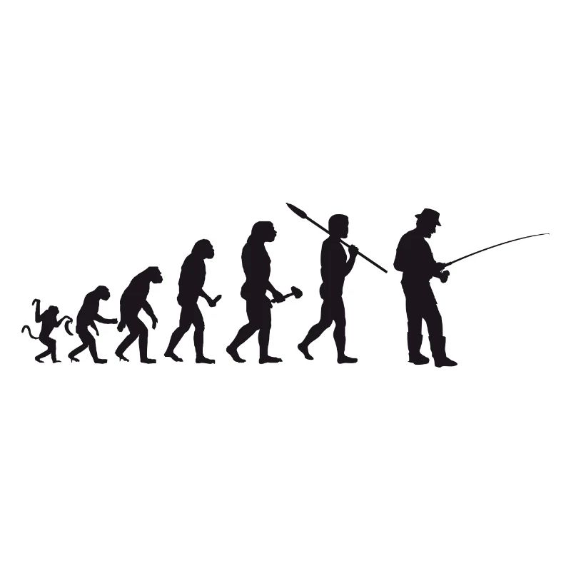 Evolution Fischen Silhouette Geschenk Shirt
