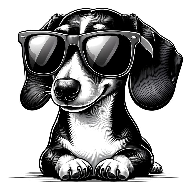 Süßer Hund mit Sonnenbrille