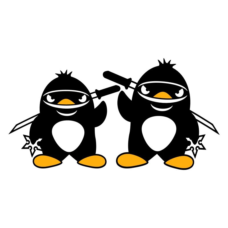 2 Pinguine Ninja Samurai Japanisch Katana Team Duo
