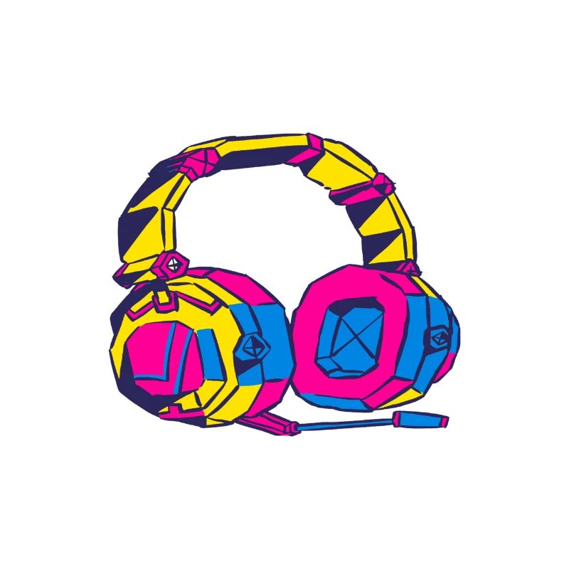 Bunte Geometrische Kopfhörer. Headset