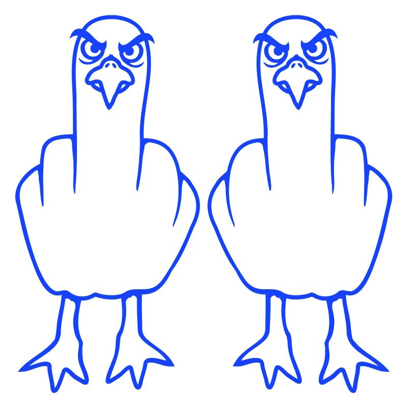 2 Möwen Mittelfinger Beleidigung Stinkefinger Team