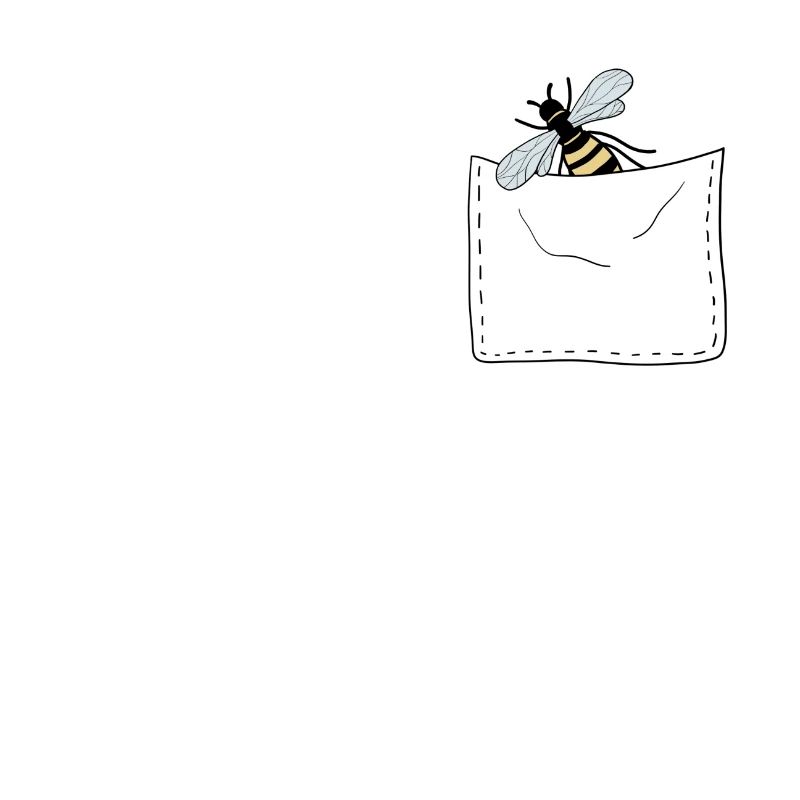 Biene in Brusttasche
