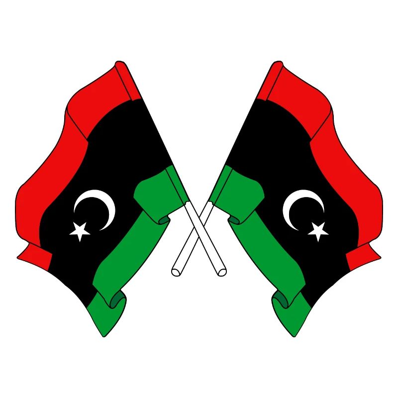Zwei Flaggen Libyen