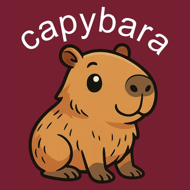 Mignon Dessin Animé Capybara, mignon et cool