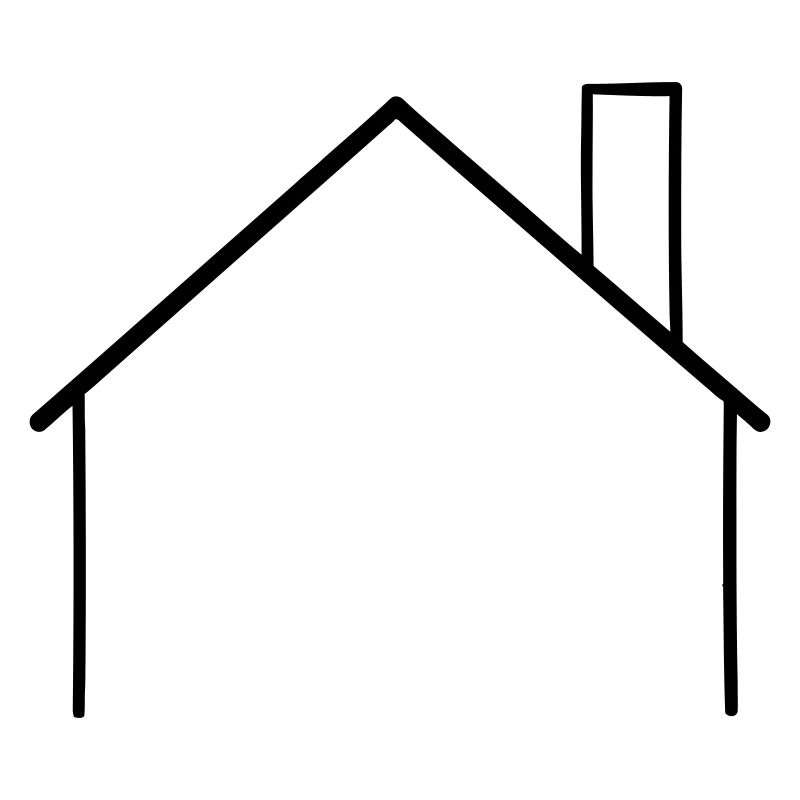 Contour simple de la maison avec cheminée