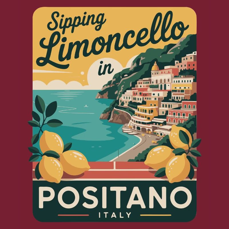 Affiche rétro de Positano Limoncello