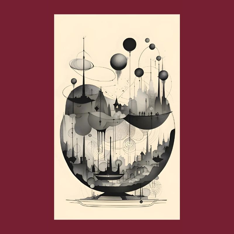 Abstract spherical geometry city
