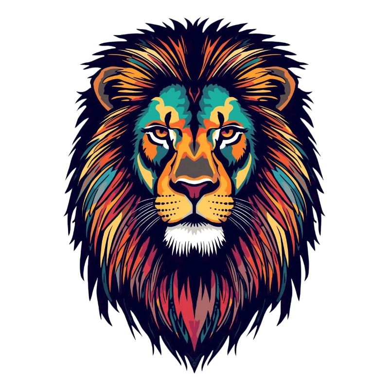Explosion de couleur de lion brillant