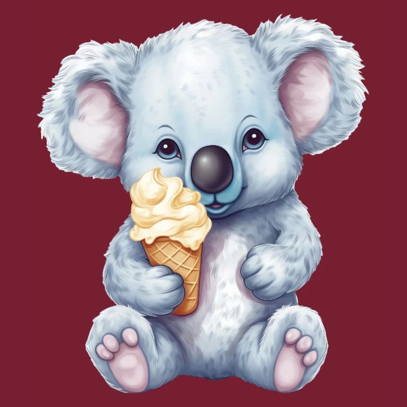 Süßer Comic Koala mit Vanille Softeis
