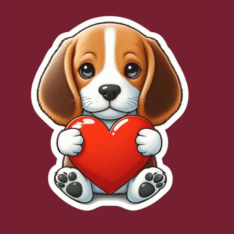 Beaglewelpe mit Herz