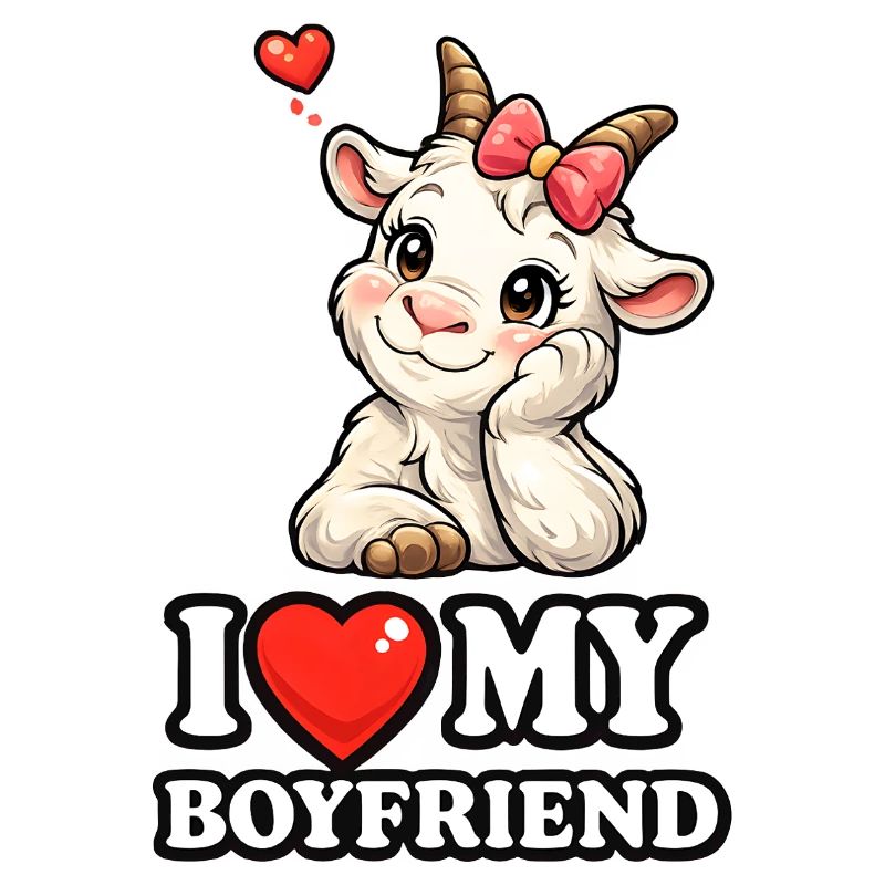 Graphique comique de la chèvre mignonne J’adore mon petit ami
