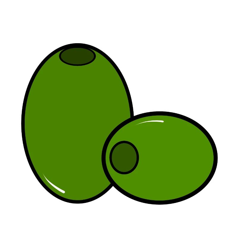 Conception d'Olives | deux olives vertes
