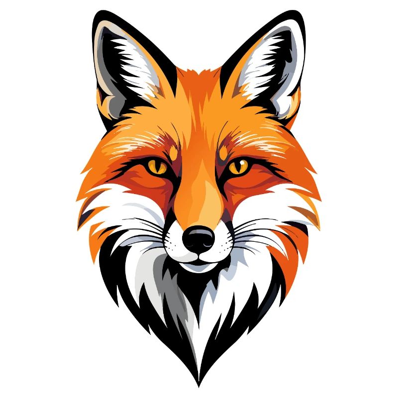 Clever Fox Fox Face Pop Art Illustration