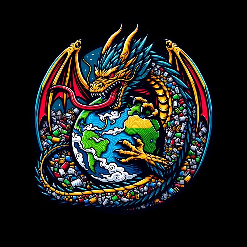 Pollution Dragon Garbage Can