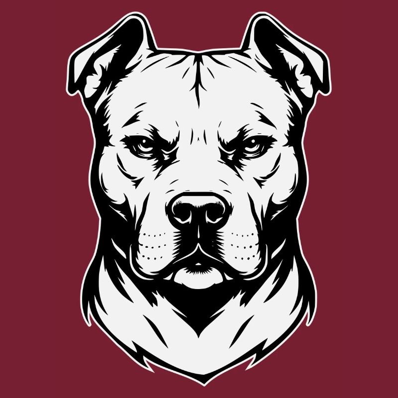 Conception de tête de pitbull noir et blanc