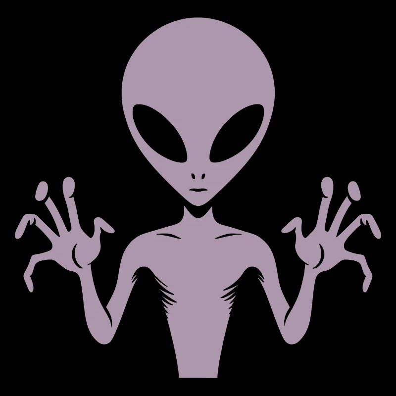 Alien-Außerirdischer-Körper-Silhouette mit Händen