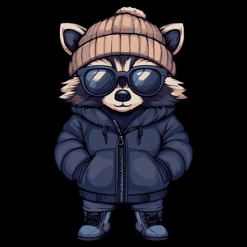 Waschbär Cool Comic